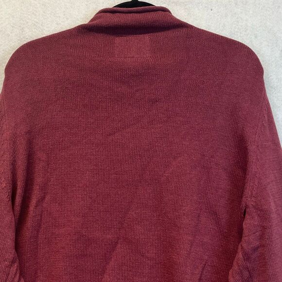 NWT ST. JOHN’S BAY Men’s Sweater L Roll Neck Burgundy Red Classic Fit Soft Knit - Picture 11 of 16